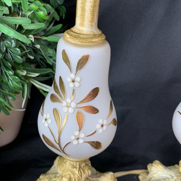 Set of 2 hard to find Vianne (VV) French mid century gilded table lamps - Picture 8 of 16